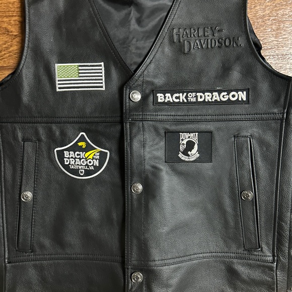 Harley-Davidson • Large • Cowhide Leather • Men’s • Black • 4 Patches • Vest - Picture 10 of 15